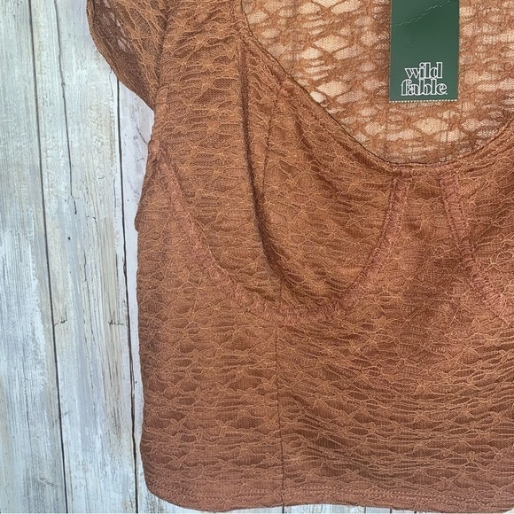 NWT Wild Fable Brown Lace Bustier Top - Picture 4 of 6